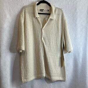 NEW Luca Mateo men’s knit button down shirt cotton blend summer beach sz S/L/XL